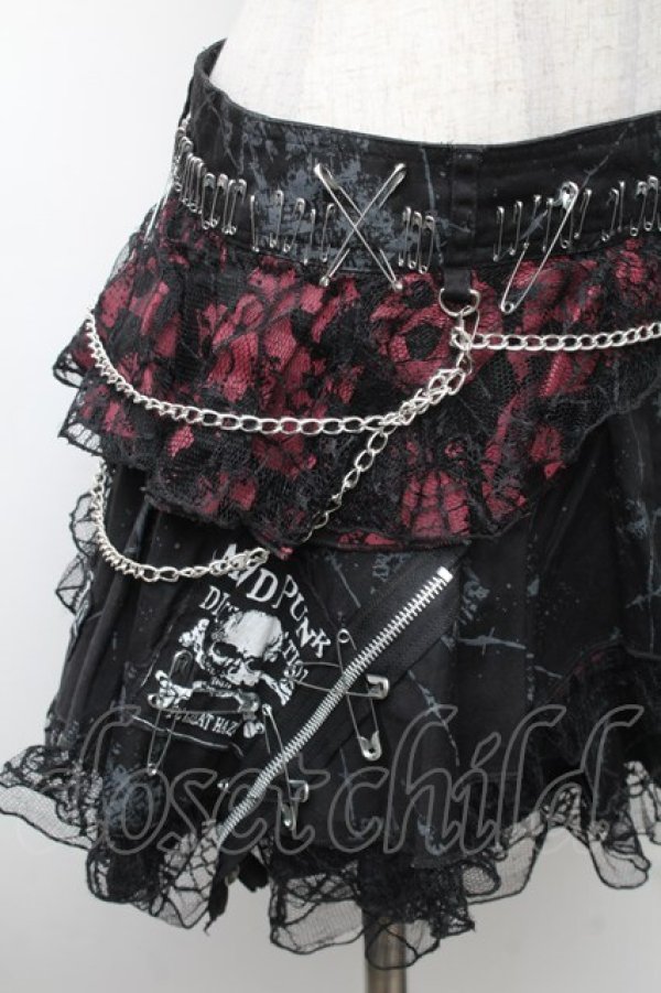 画像3: MAD / パッチ配色チェックティアードスカート S 黒 S-26-01-31-1039-PU-SK-HR-ZS (3)