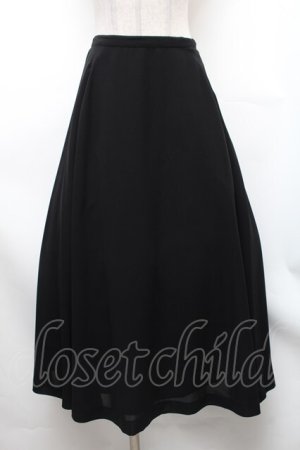 画像: INGEBORG / 無地ロングフレアスカート  黒 S-26-01-31-1052-LO-SK-HR-ZS