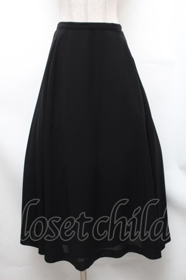 画像1: INGEBORG / 無地ロングフレアスカート  黒 S-26-01-31-1052-LO-SK-HR-ZS (1)