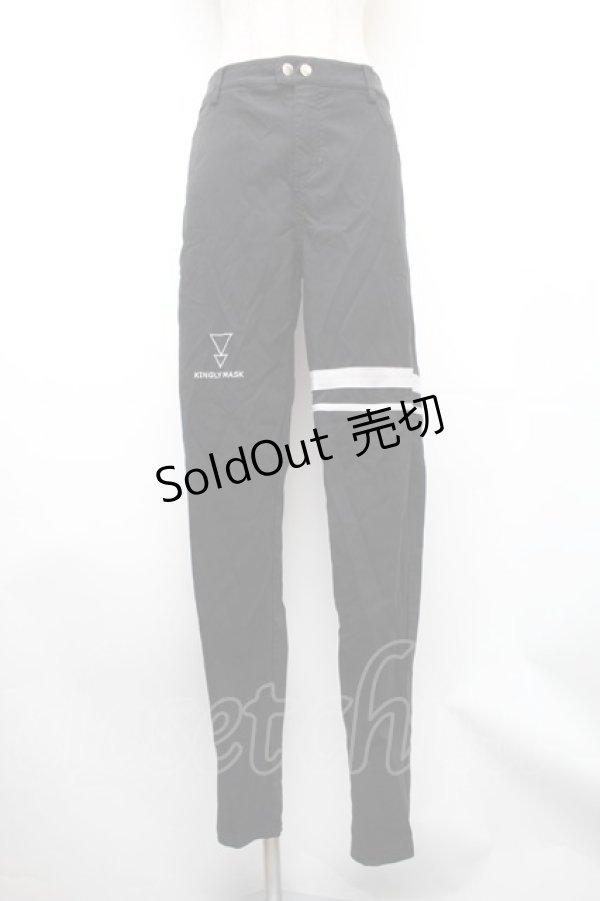 画像1: KMK(KINGLY MASK)  / サイドラインフィットスキニーパンツ  黒 S-26-01-31-1054-PU-PA-AS-ZS (1)