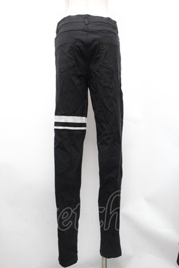 画像2: KMK(KINGLY MASK)  / サイドラインフィットスキニーパンツ  黒 S-26-01-31-1054-PU-PA-AS-ZS (2)