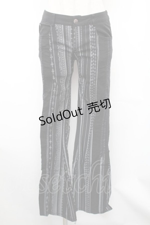 画像1: Ozz Croce / プリントストレッチパンツ  黒 S-26-01-31-1055-OO-PA-HR-ZS (1)