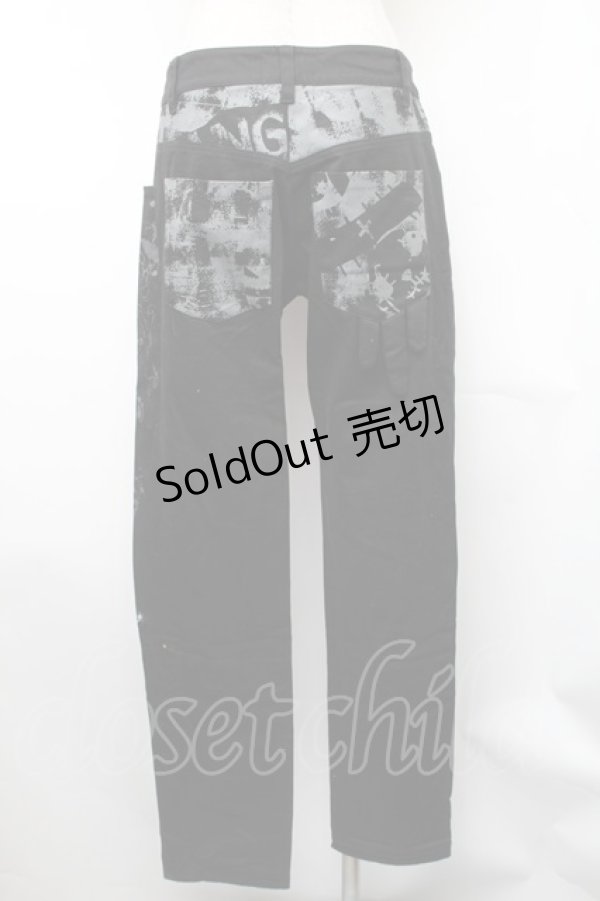 画像2: HANGRY&ANGRY / キャラクタープリントスキニーパンツ  黒 S-26-01-31-1057-HN-PA-HR-ZS (2)