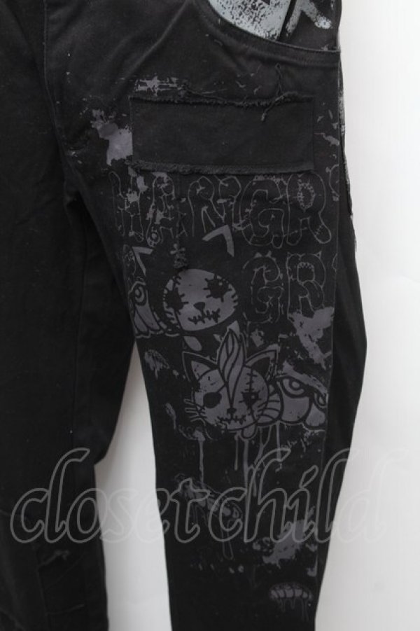 画像3: HANGRY&ANGRY / キャラクタープリントスキニーパンツ  黒 S-26-01-31-1057-HN-PA-HR-ZS (3)