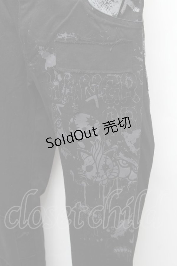 画像3: HANGRY&ANGRY / キャラクタープリントスキニーパンツ  黒 S-26-01-31-1057-HN-PA-HR-ZS (3)