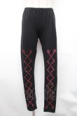 画像1: ALGONQUINS / プリントレギンスパンツ  黒 S-26-01-31-1059-AL-PA-HR-ZS (1)