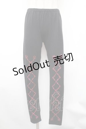 画像: ALGONQUINS / プリントレギンスパンツ  黒 S-26-01-31-1059-AL-PA-HR-ZS