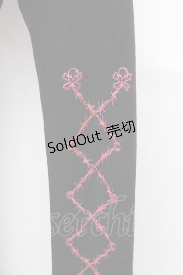 画像3: ALGONQUINS / プリントレギンスパンツ  黒 S-26-01-31-1059-AL-PA-HR-ZS (3)