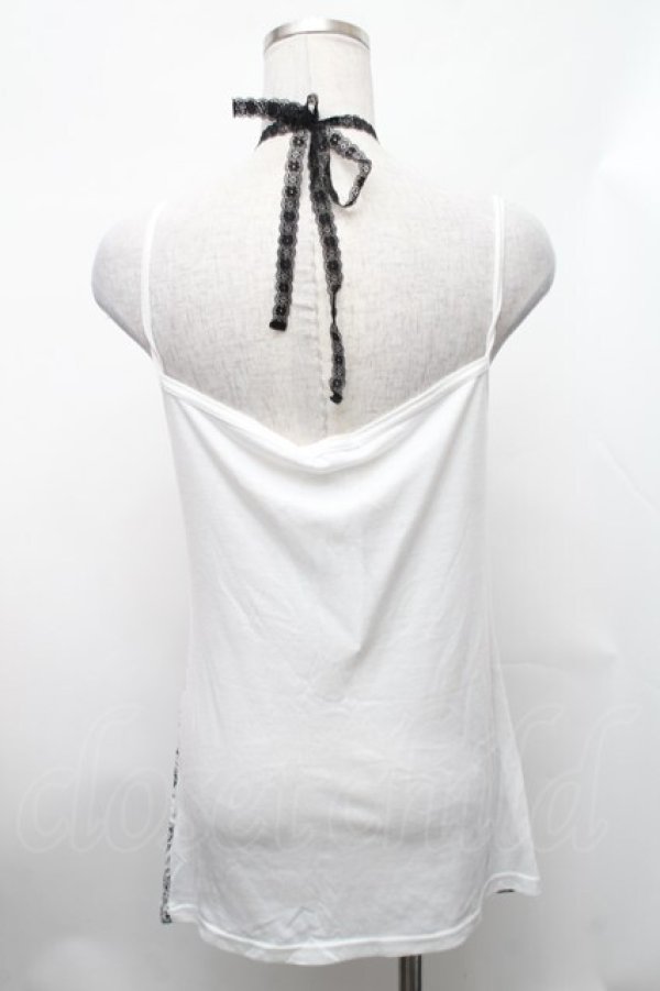 画像2: ALGONQUINS / プリントホルターキャミソール  黒ｘ白 S-26-01-31-1005-AL-TO-HR-ZS (2)