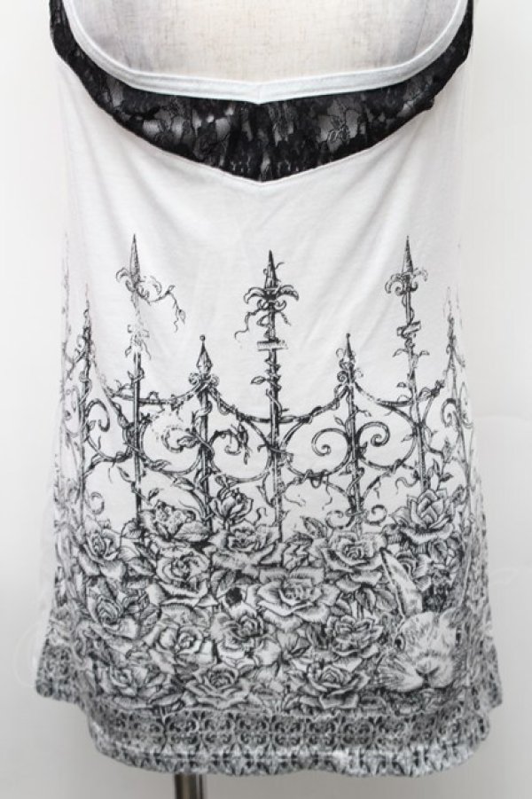 画像3: ALGONQUINS / プリントホルターキャミソール  黒ｘ白 S-26-01-31-1005-AL-TO-HR-ZS (3)