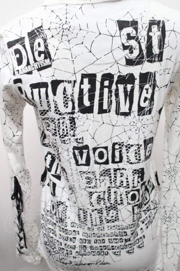 画像4: h.ANARCHY / プリントカーディガン  白 S-26-01-31-1007-HN-TO-HR-ZS (4)