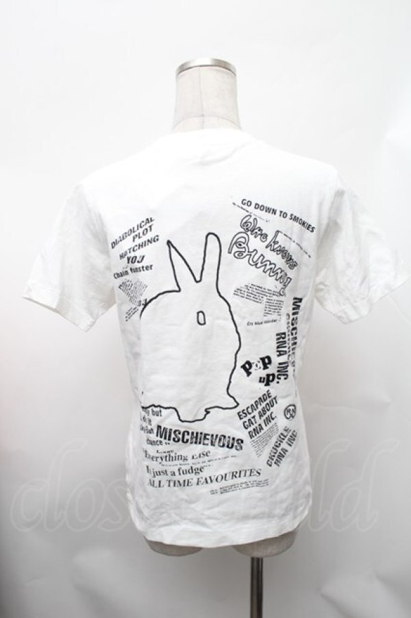 画像2: RNA / うさぎプリントTシャツ  白 S-26-01-31-1009-PU-TS-HR-ZS (2)