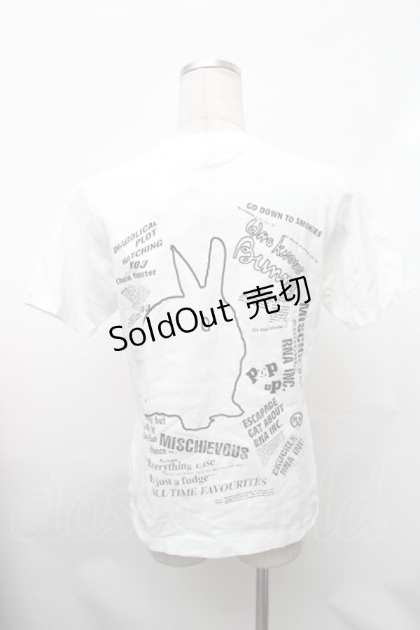 画像2: RNA / うさぎプリントTシャツ  白 S-26-01-31-1009-PU-TS-HR-ZS (2)