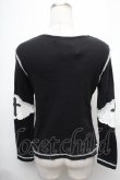 画像2: BPN / 胸元刺繍切替カットソー  黒ｘ白 S-26-01-31-1013-GO-TO-HR-ZS (2)