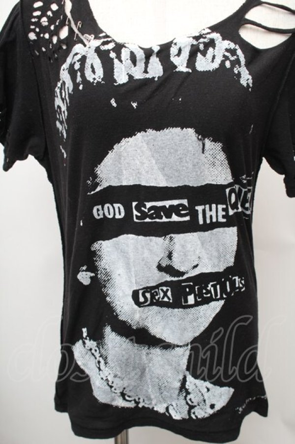 画像3: SEXY DYNAMITE LONDON / セディショナリーズカットソー  黒 S-26-01-31-1014-PU-BL-HR-ZS (3)