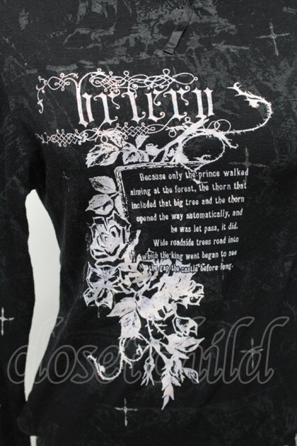 画像3: h.naoto Blood / プリント裾レースカットソー  黒 S-26-01-31-1017-HN-TO-HR-ZS (3)