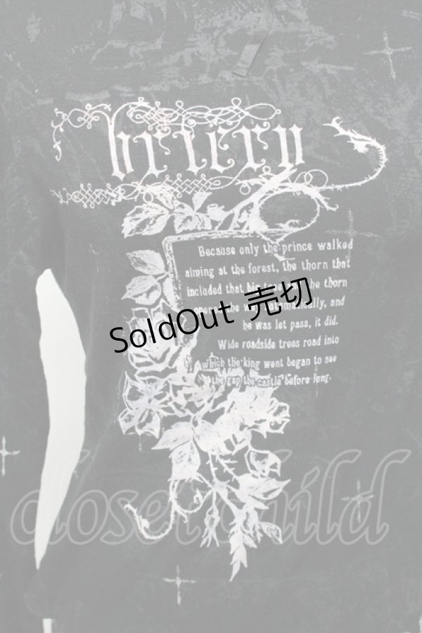 画像3: h.naoto Blood / プリント裾レースカットソー  黒 S-26-01-31-1017-HN-TO-HR-ZS (3)