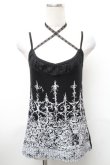 画像1: ALGONQUINS / プリントキャミソール  白ｘ黒 S-26-01-31-1002-AL-TO-HR-ZS (1)