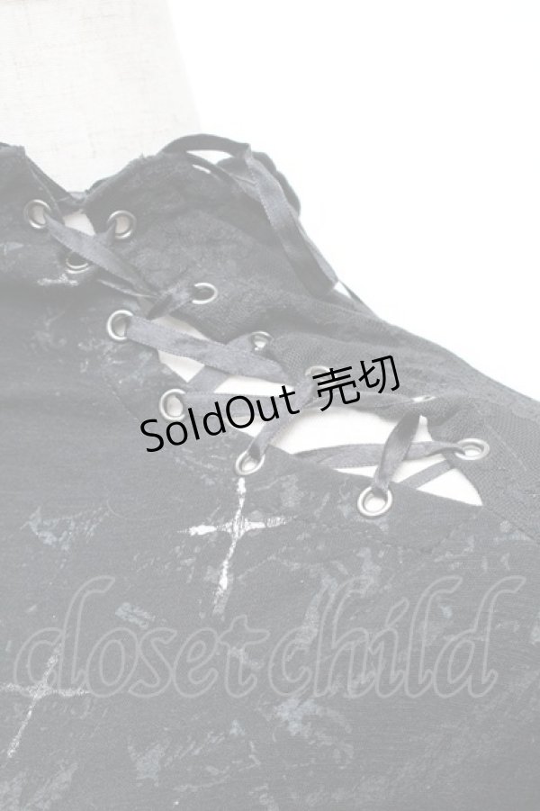 画像4: h.naoto Blood / プリント裾レースカットソー  黒 S-26-01-31-1017-HN-TO-HR-ZS (4)