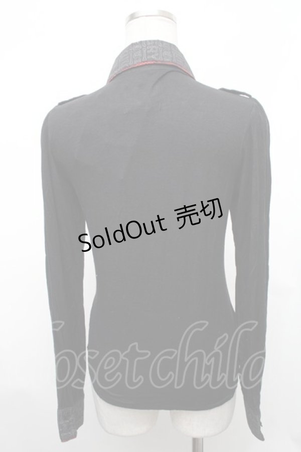 画像2: HANGRY&ANGRY / キャラクター刺繍カーディガン  黒ｘ赤 S-26-01-31-1018-HN-TO-HR-ZS (2)