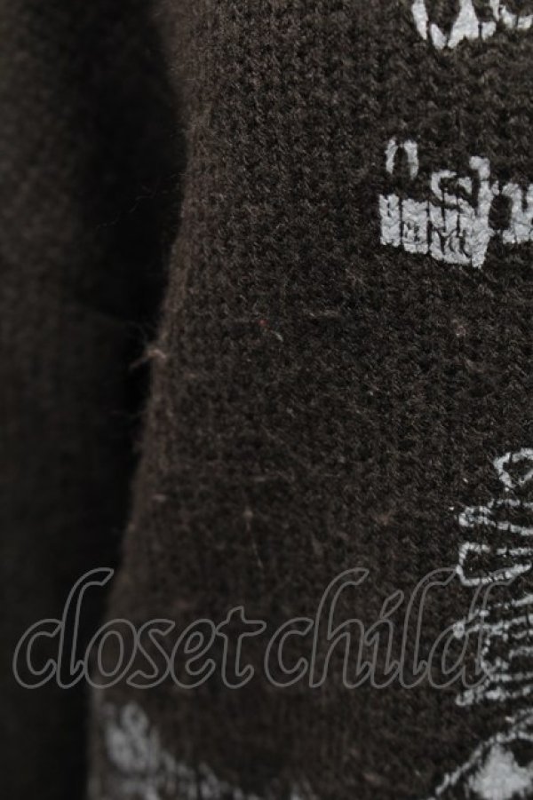 画像4: h.ANARCHY / スカルｘ英字プリントニット  黒 S-26-01-31-1019-HN-TO-HR-ZS (4)