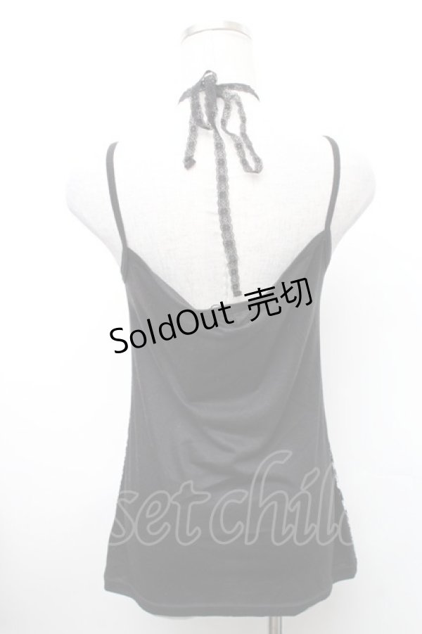 画像2: ALGONQUINS / プリントキャミソール  白ｘ黒 S-26-01-31-1002-AL-TO-HR-ZS (2)