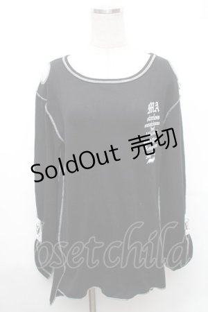 画像: MAM MAXICIMAM / プリント長袖カットソー  黒 S-26-01-31-1021-0-TS-HR-ZS