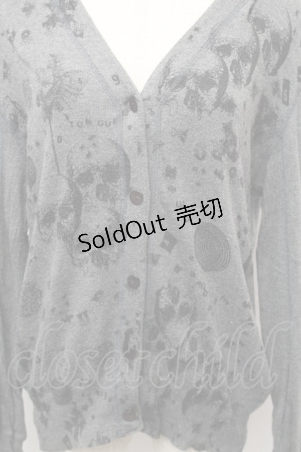 画像3: HYSTERIC GLAMOUR / スカルプリントニットカーディガン  グレー S-26-01-31-1022-PU-TO-HR-ZS (3)
