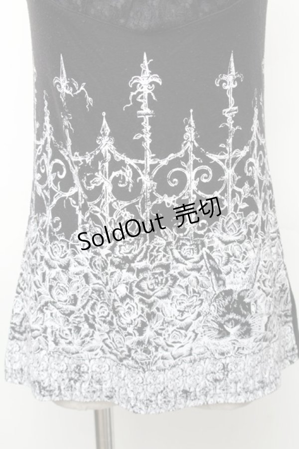 画像3: ALGONQUINS / プリントキャミソール  白ｘ黒 S-26-01-31-1002-AL-TO-HR-ZS (3)