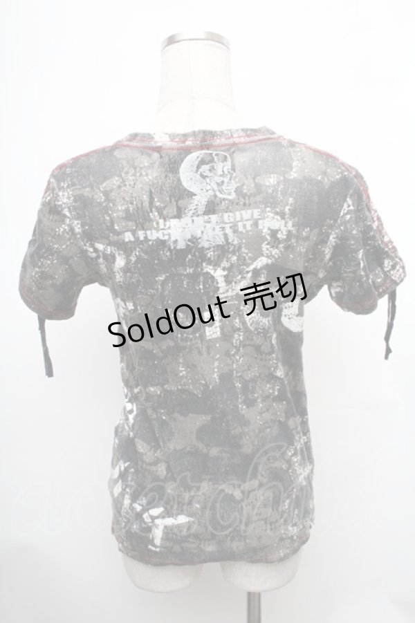 画像2: h.ANARCHY / プリントタイダイTシャツ  カーキｘ白 S-26-01-31-1024-HN-TS-HR-ZS (2)