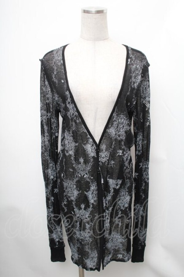 画像1: VII / プリントシアーカーディガン  黒 S-26-01-31-1026-HN-TO-HR-ZS (1)