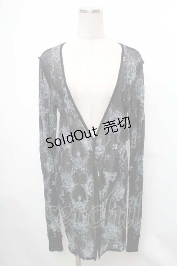 画像1: VII / プリントシアーカーディガン  黒 S-26-01-31-1026-HN-TO-HR-ZS (1)