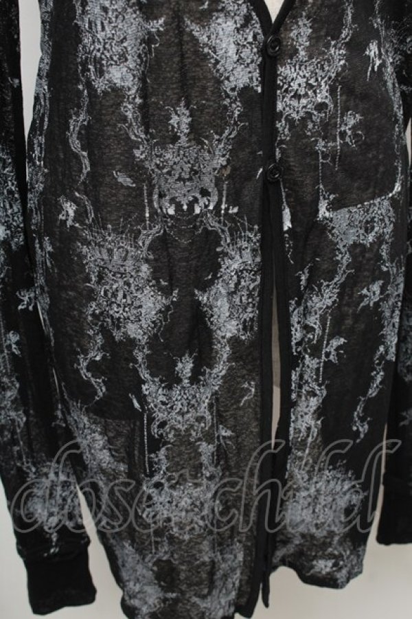 画像3: VII / プリントシアーカーディガン  黒 S-26-01-31-1026-HN-TO-HR-ZS (3)