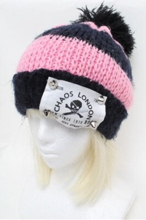 画像: ALGONQUINS / スカルニット  黒ｘピンクｘ白 S-26-01-31-009-AL-TO-HR-ZS