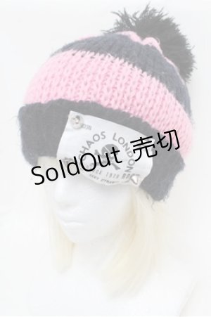 画像: ALGONQUINS / スカルニット  黒ｘピンクｘ白 S-26-01-31-009-AL-TO-HR-ZS