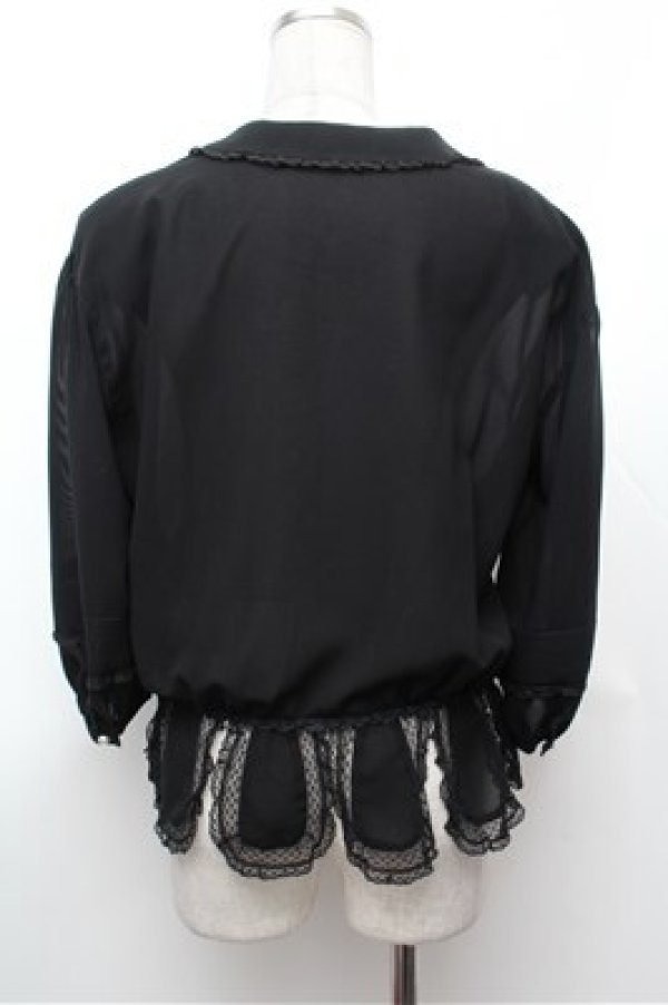 画像4: INGEBORG / ダブルリボン&ピンタックシフォンブラウス  黒 S-26-01-31-054-LO-BL-HR-ZS (4)