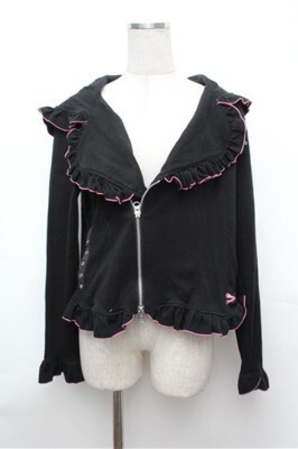 画像1: MAM MAXICIMAM / ねこみみパーカー  黒ｘピンク S-26-01-31-055-0-TO-HR-ZS (1)