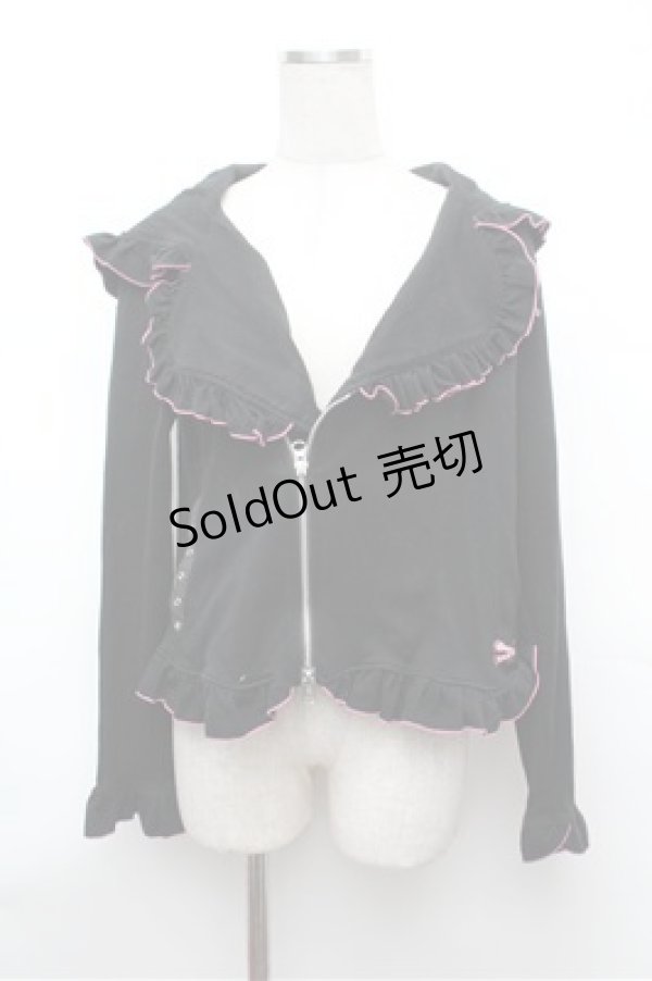 画像1: MAM MAXICIMAM / ねこみみパーカー  黒ｘピンク S-26-01-31-055-0-TO-HR-ZS (1)