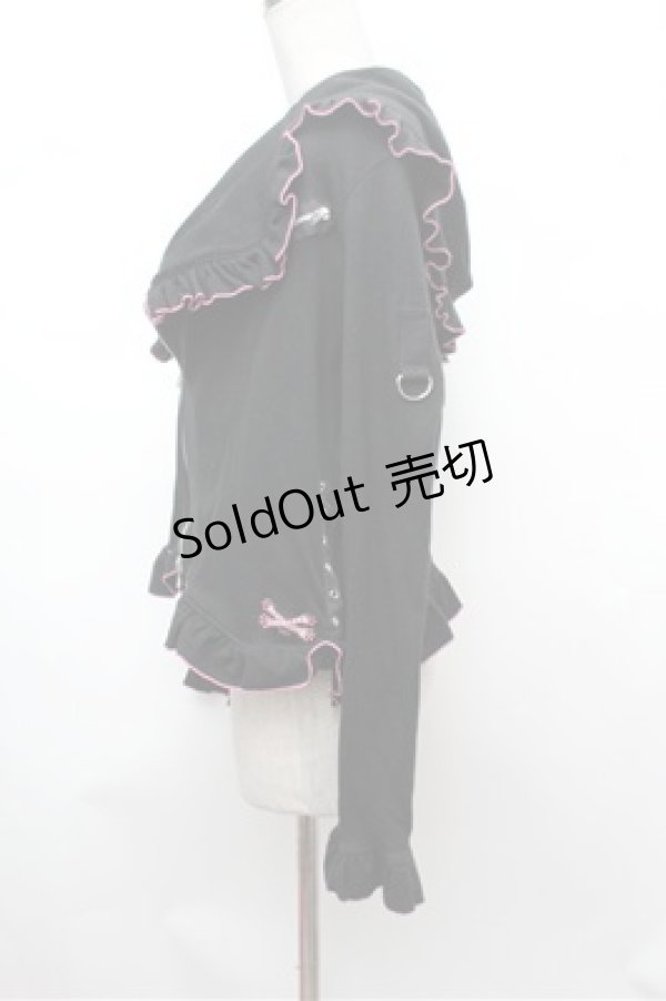 画像2: MAM MAXICIMAM / ねこみみパーカー  黒ｘピンク S-26-01-31-055-0-TO-HR-ZS (2)