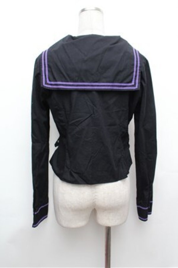 画像3: MAM MAXICIMAM / セーラーパーカー  黒ｘ紫 S-26-01-31-056-0-BL-HR-ZS (3)