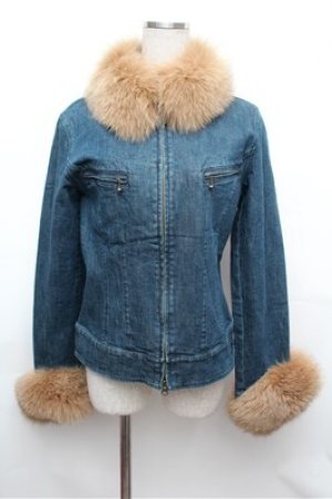 画像: INGEBORG / ファー付きデニムジャケット  インディゴ S-26-01-31-059-LO-BL-HR-ZS