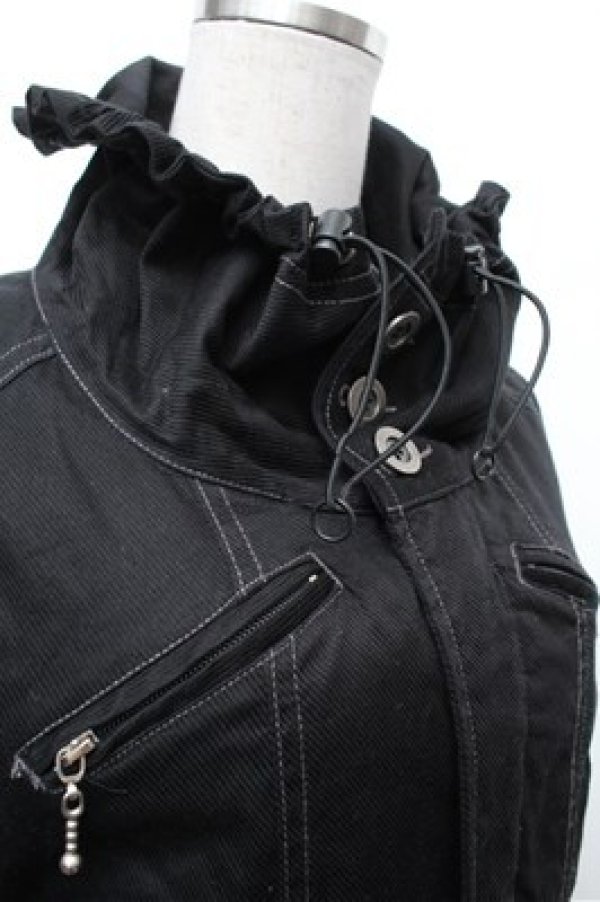 画像3: ALGONQUINS / ロングデニムコート  黒 S-26-01-31-063-AL-CO-HR-ZS (3)