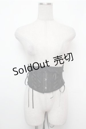 画像: MR corset / LACE UP VERY SHORT CORSET  黒 S-26-01-31-015-PU-TO-HR-ZS