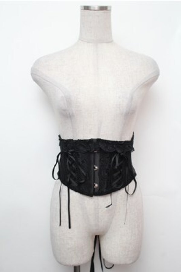 画像1: MR corset / LACE UP VERY SHORT CORSET  黒 S-26-01-31-015-PU-TO-HR-ZS (1)