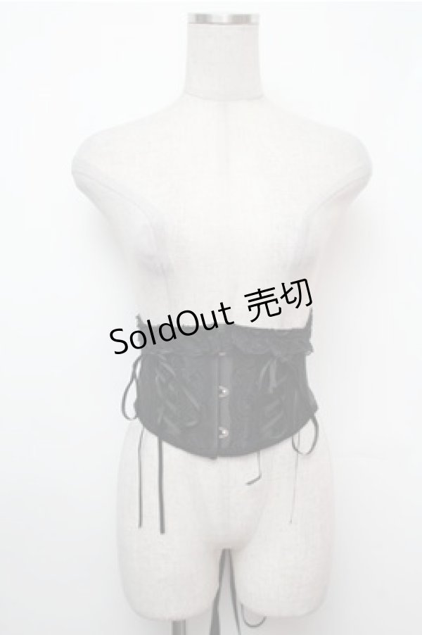 画像1: MR corset / LACE UP VERY SHORT CORSET  黒 S-26-01-31-015-PU-TO-HR-ZS (1)