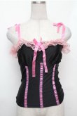 画像1: SEXY DYNAMITE LONDON (CHOICE) / レースサテンキャミ  黒ｘピンク S-26-01-31-016-PU-TS-HR-ZS (1)