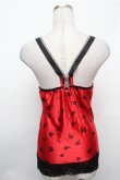 画像2: PUNK / カップ付プリントサテントップス  赤 S-26-01-31-017-PU-BL-HR-ZS (2)