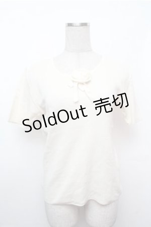 画像: INGEBORG / バラモチーフリブカットソー  オフ S-26-01-31-018-LO-TS-HR-ZS