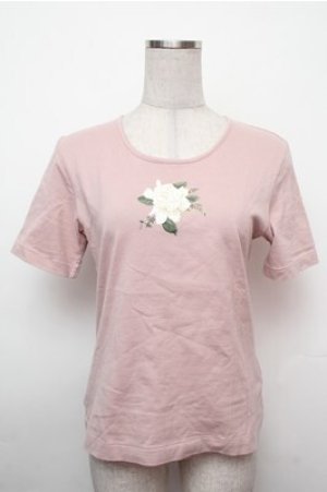 画像: INGEBORG / ローズプリントTシャツ  ピンク S-26-01-31-020-LO-TS-HR-ZS