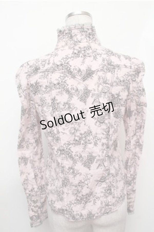 画像2: ALGONQUINS / 総柄フリルブラウス  ピンク S-26-01-31-021-AL-BL-HR-ZS (2)